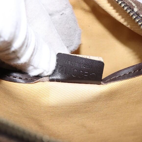 Celine Vintage Macadam Handbag Macadam Brown Canvas Bag (Pre-Owned)